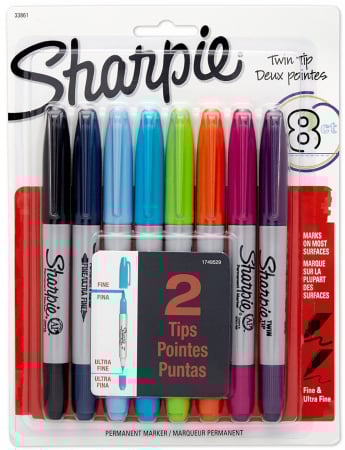 Sharpie - Set 8 Markere Permanente Twin Tip Bullet Sharpie