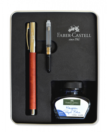 Seturi Faber-Castell - Set Stilou Ambition Pearwood + calimara + convertor Faber-Castell