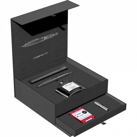 Set Stilou Capless LS Matte Black BT 18k in Cutie Cadou cu Cerneala 50 ml Take-Sumi, Pilot [1]