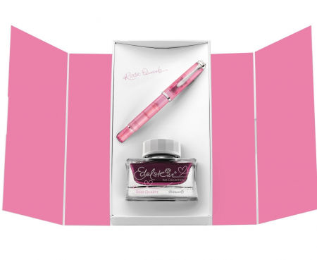 Seturi Pelikan Classic - Set Classsic Stilou M205 Rose Quartz + Edelstein Ink Rose Quartz 50ml Gift set, Pelikan