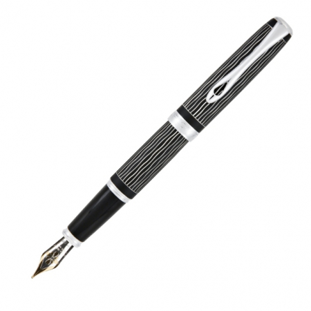 Stilouri de lux - Stilou Excellence A+ Wave Guilloche Lapis Black 14kt, Diplomat