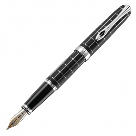Stilouri de lux - Stilou Excellence A plus Rhomb Guilloche Lapis Black cu penita M 14k, Diplomat