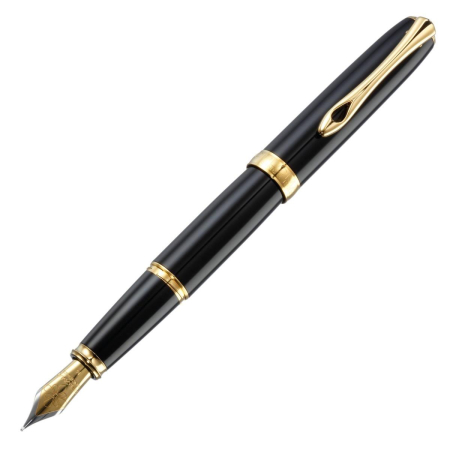 Stilouri - Stilou Excellence A2, Black Lacquer Gold 14kt, Diplomat