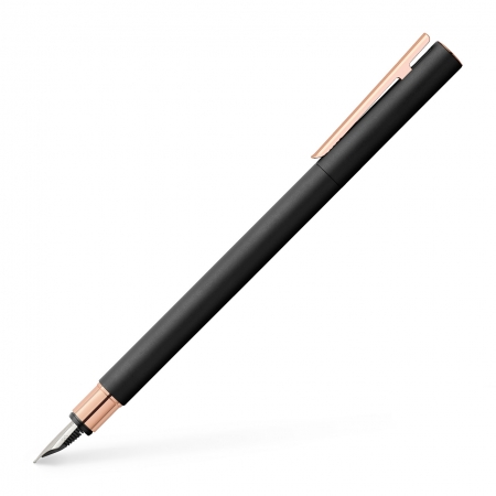 Stilouri clasice - Stilou Neo Slim Metal Black Rosegolden Faber-Castell