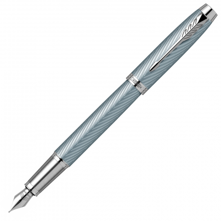 Stilouri clasice - Stilou Parker IM Royal Premium Light Blue Silver CT