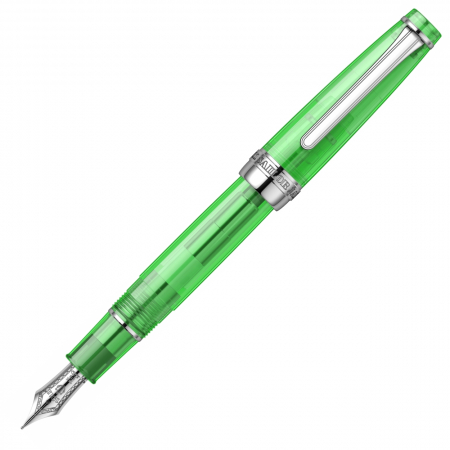 Stilouri clasice - Stilou Pro Gear Transparent Green RHT, Slim Size 14K, Sailor