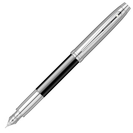 Sheaffer - Stilou Sheaffer 100 Glossy Black & Brushed Chrome NT