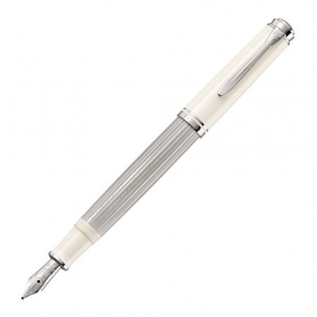 Pelikan - Stilou Souveran M405 Silver-White in cutie cadou Pelikan, Editie Limitata