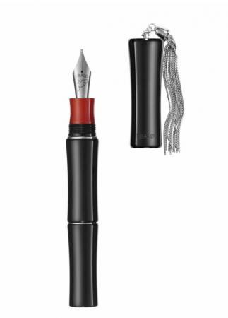 Tibaldi - Stilou Tibaldi Bamboo Rich Black Resin FP with Sterling Silver Tassel