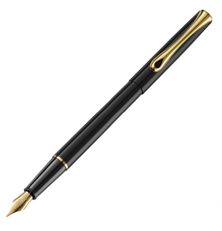 Produse personalizabile - Stilou Traveller Black Lacquer Gold, Diplomat