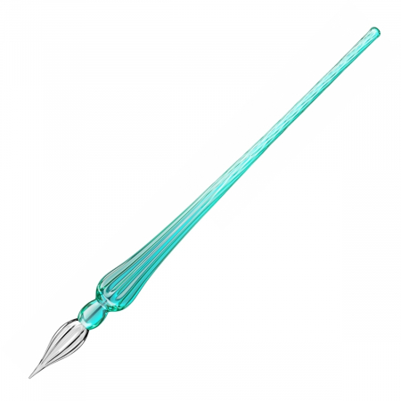 Stilouri caligrafice - Toc Caligrafic de Sticla 18 cm Round Glass Pen Turquoise, Jacques Herbin