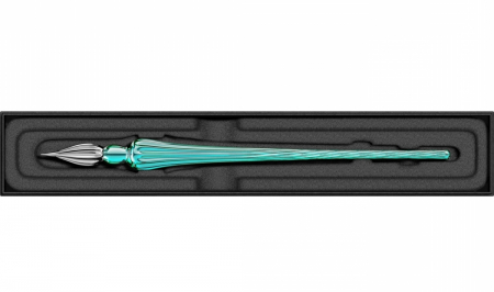 Toc Caligrafic de Sticla 18 cm Round Glass Pen Turquoise, Jacques Herbin [1]