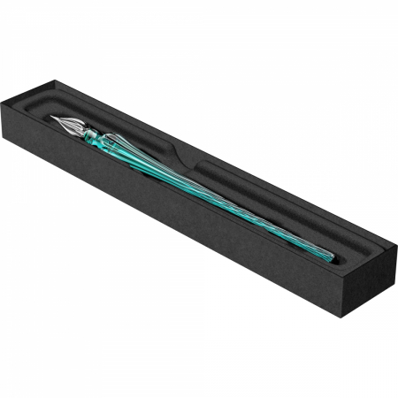 Toc Caligrafic de Sticla 18 cm Round Glass Pen Turquoise, Jacques Herbin [4]