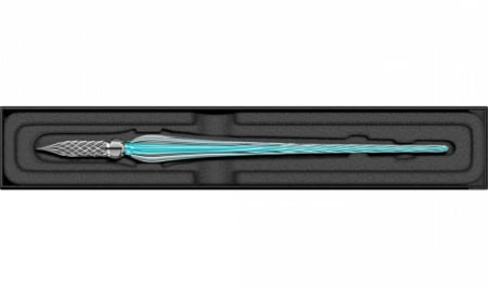 Toc Caligrafic de Sticla 18 cm Twisted Glass Pen Blue Azur, Jacques Herbin [4]