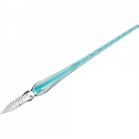 Toc Caligrafic de Sticla 18 cm Twisted Glass Pen Blue Azur, Jacques Herbin [2]