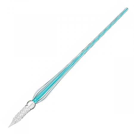Stilouri caligrafice - Toc Caligrafic de Sticla 18 cm Twisted Glass Pen Blue Azur, Jacques Herbin