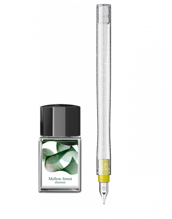 Tocuri - Toc Caligrafic Hocoro Dip Pen Fude 40º Nib + Calimara 10 ml Mellow Forest, Sailor