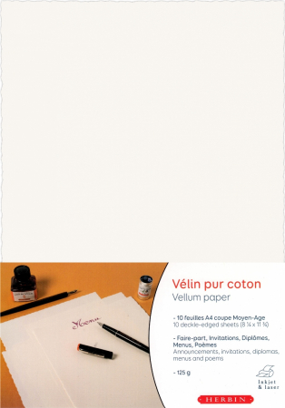 Jacques Herbin - Top Coli Hartie A4 Traditional Papers 10 foi 125 g/mp, Velin Coton, Herbin