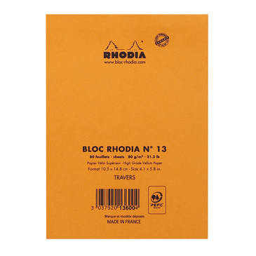 Blocnotes RHODIA No.13, Orange A6, 80 file, dictando [3]