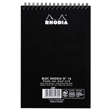 Blocnotes RHODIA No.16 Spiral dotPad Black A5 [3]