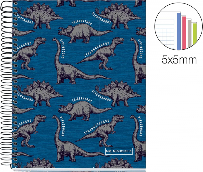 MIQUELRIUS Wild Dino, A5 140 sheets, square grid [3]