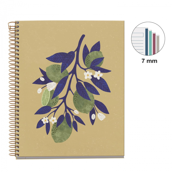 Caiet MIQUELRIUS Sweet Fruits Collection, Lemon Tree, A5 120 file, dictando [3]