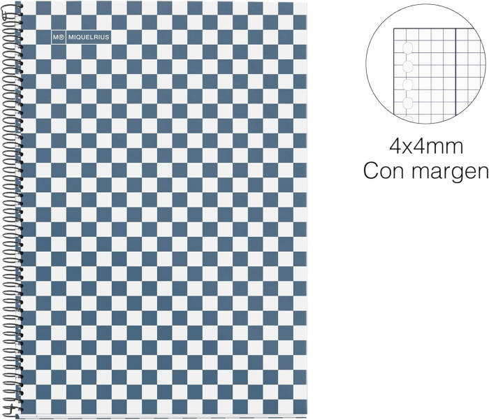 MIQUELRIUS Checkerboard A4, 80 sheets, square grid 4x4 mm [3]