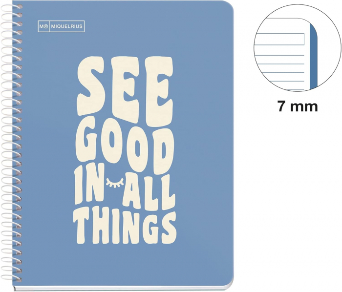 Caiet MIQUELRIUS Message Notebook Capri Blue, A5 100 file, dictando [3]