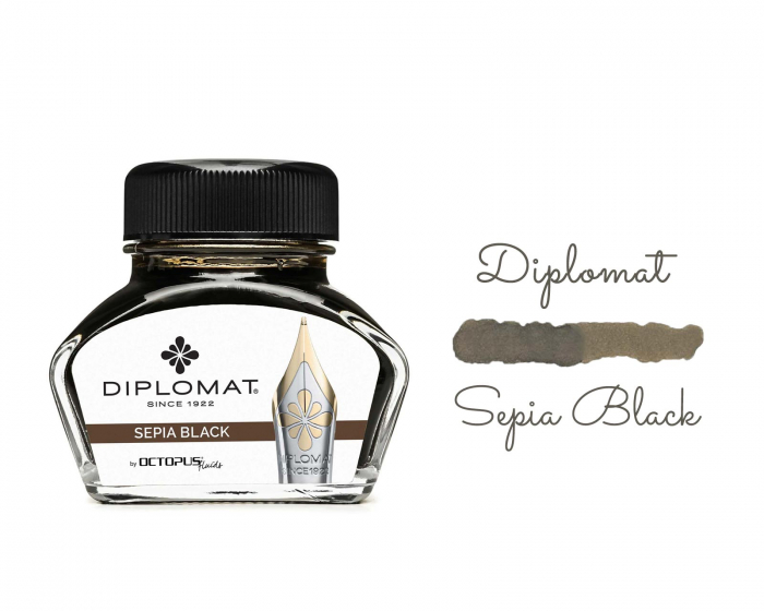 Calimara cu cerneala 30 ml Diplomat Octopus Sepia Black [2]