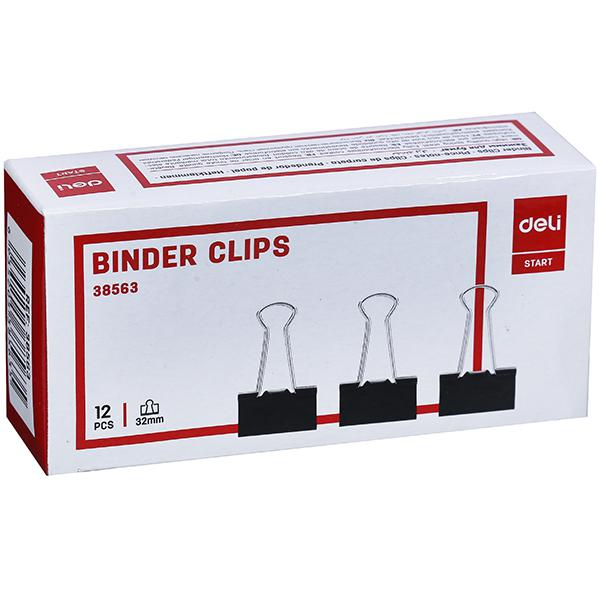 Deli binder clips 32mm 12 pcs/box