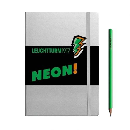 Leuchtturm Notebook A5 Dotted, Silver&Green Neon Limited Edition [3]