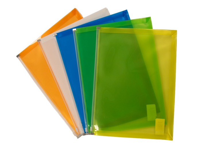 Mapa din plastic A4 cu burduf si închidere cu fermoar, diverse culori [2]