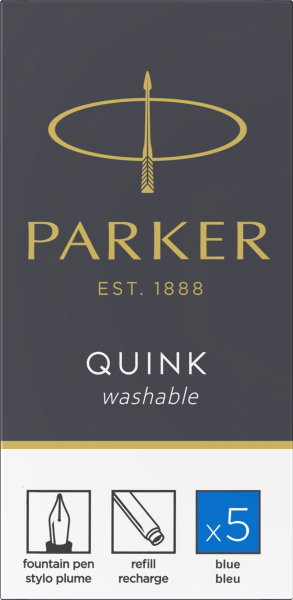 Patroane cerneala lungi Parker Quink Washable Blue, set de 5 buc. [1]