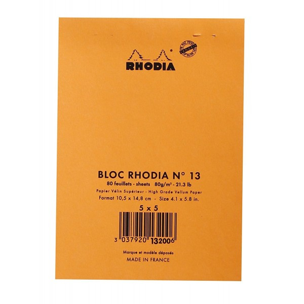 Blocnotes RHODIA No.13, Orange A6, 80 file, patratele [2]