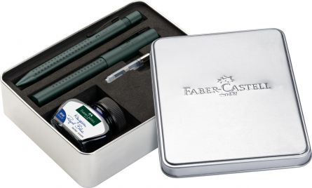 Set cadou stilou + pix + cerneala + convertor Faber Castell GRIP 2011 Green [1]