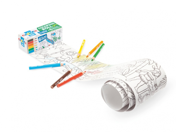 Carioca creative set, mini coloring roll paper 85x10 cm + colored pencils [2]