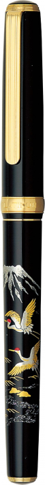 Stilou Platinum Vicoh Modern Maki-e Crane & Mt.Fuji F - Penita Aur 18K [3]