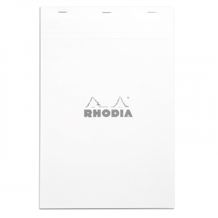 Notebooks - RHODIA No.18 Stapled Notepad, White A4, 80 sheets, square grid