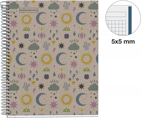Caiet MIQUELRIUS Eco Lunas Design, A5 80 file, matematica [2]