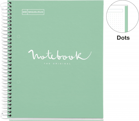 Caiet MIQUELRIUS Emotions Mint, A5 80 file, punctat [2]