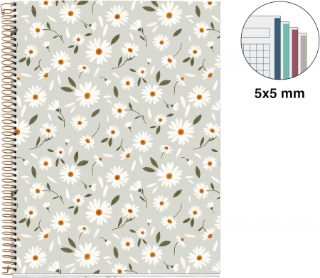Caiet MIQUELRIUS Spring Flowers Collection, A4 120 file, matematica [2]