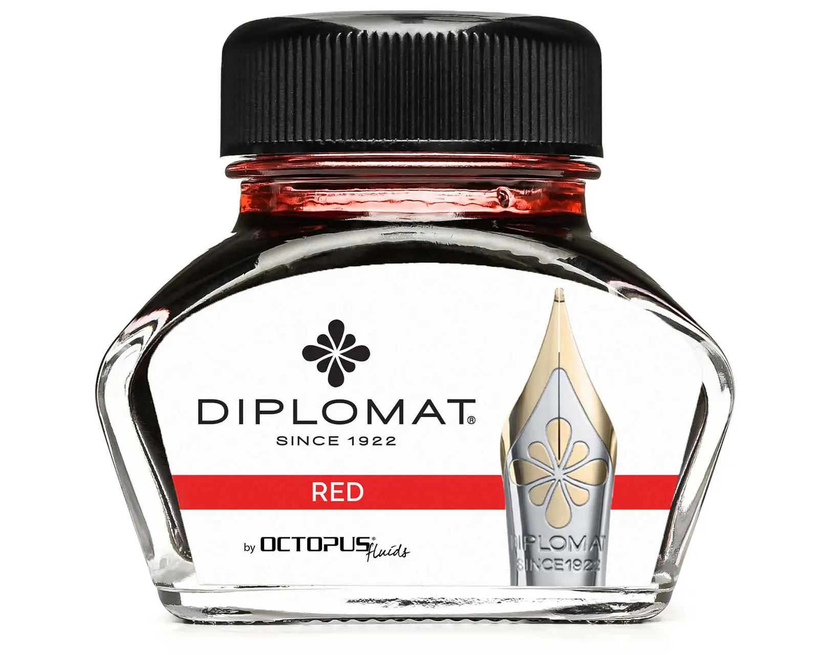 Bottled Ink - Diplomat Octopus ink bottle 30 ml Red
