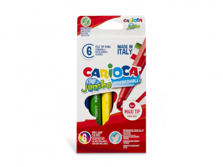 Markere si carioci - Carioca Jumbo Superwashable 6/set