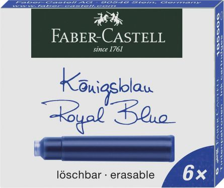 Cartuse cerneala Faber-Castell Royal Blue - set de 6 buc.