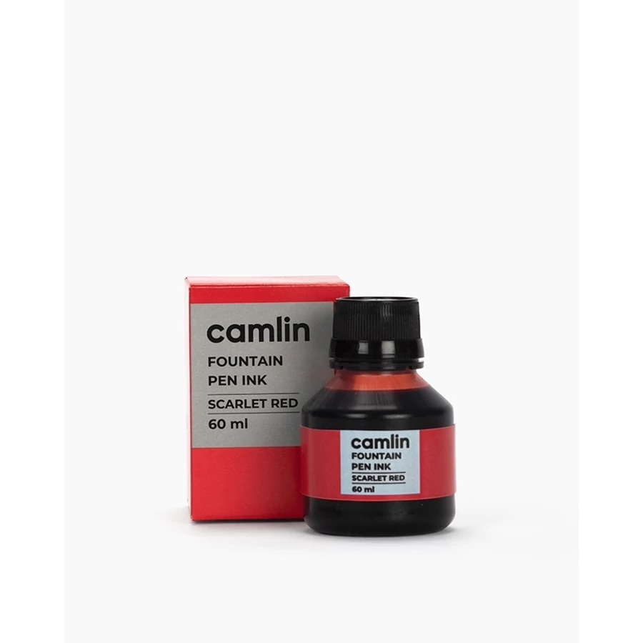 Bottled Ink - Fountain pen ink Camlin 60 ml, Scarlet Red