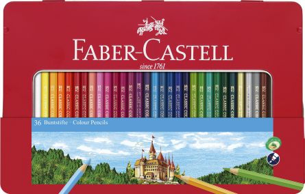 Creioane colorate - Creioane colorate Faber-Castell, 36 culori in cutie metal-2