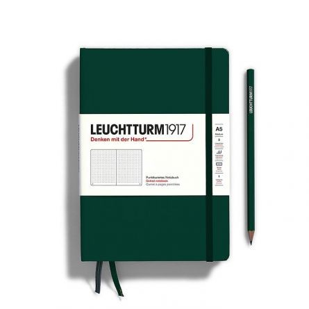 Agende si caiete - Leuchtturm A5 Punctat, coperta rigida, Forest Green
