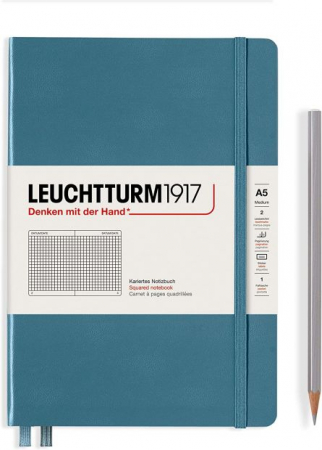Agende si caiete - Leuchtturm A5 Matematica, coperta rigida, Stone Blue