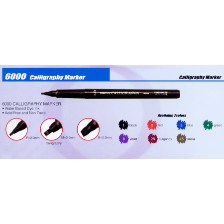 Marker caligrafie Marvy Uchida 6000S-3V [set de 3 buc] [2]