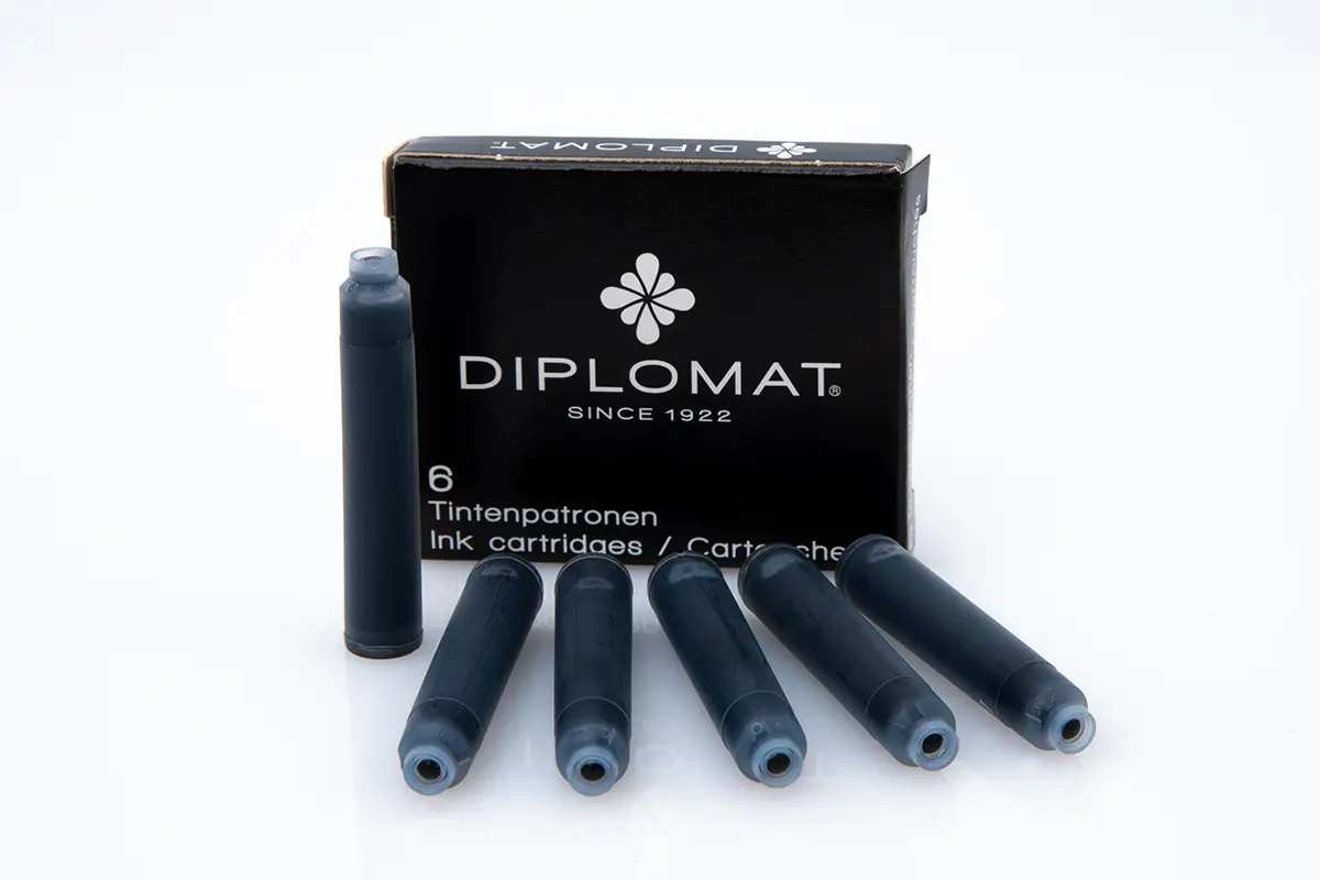 Refill - Diplomat ink cartridge 6 pcs/set, black